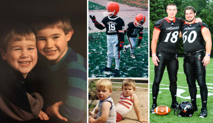 Jason and Travis Kelce as kids